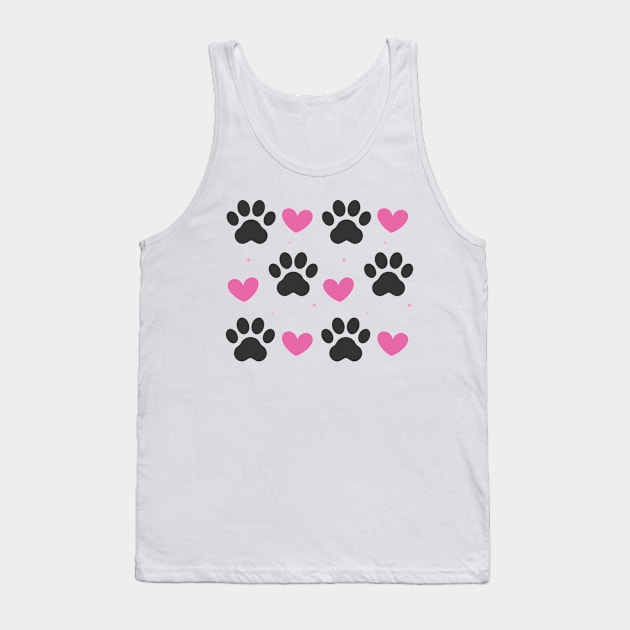 Cat Paws Valentine Cups Tank Top by MarinasingerDesigns